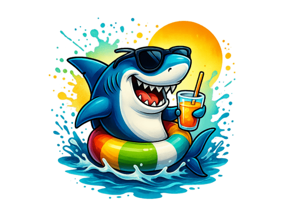 Download Shark Swimming Watercolor Sublimation - Sub Collection