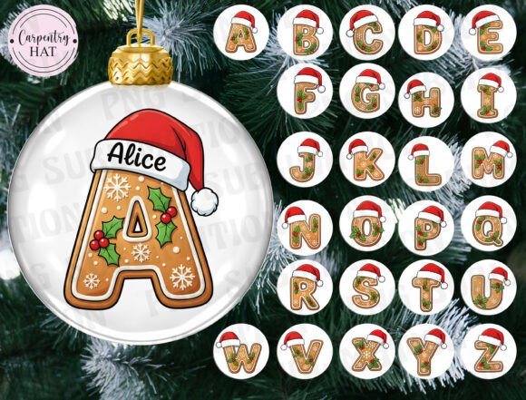 Download Gingerbread Alphabet Ornament PNG - Premium Bundle