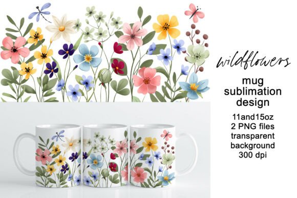 Download Mug Wrap, Sublimation Design Flowers - Sub Collection