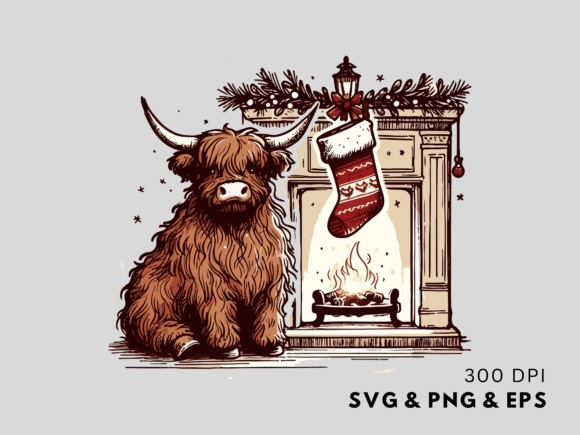 Download Christmas Highland Cow Christmas SVG - Cow christmas svg Collection