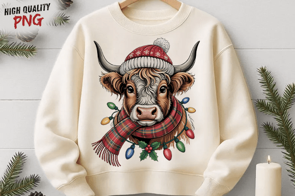 Download Yarn Faux Highland Cow Christmas SVG PNG - Cow christmas svg Collection