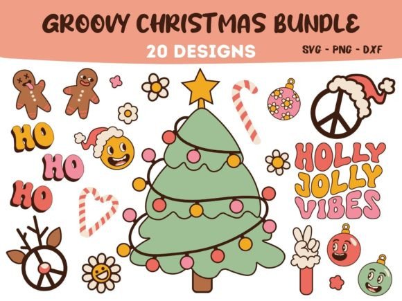 Download Groovy Christmas Sublimation Cricut SVG - Sub Collection