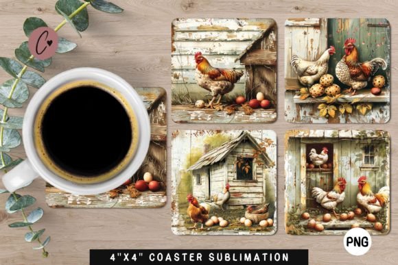 Download Chicken Sublimation Coaster PNG - Sub Collection