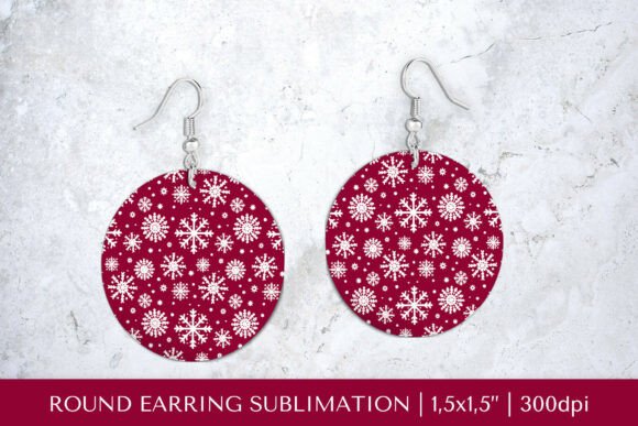 Download Winter Snowflakes Earrings Sublimation. - Sub Collection