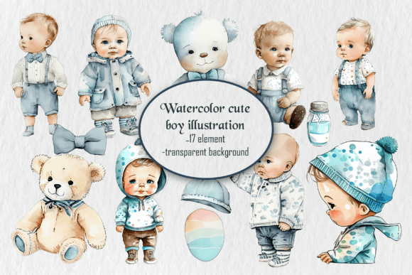 Download Watercolor Cute Boy Png Clipart Sub - Sub Collection
