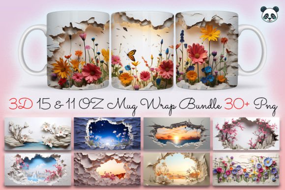 Download 3D Landscape Mug Wrap Sublimation Bundle - Sub Collection